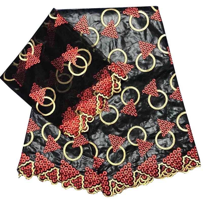 

(5+2yards/set ) Newest design African bazin lace fabric plus scarf net lace set with wonderful embroidery for party dress BLX10