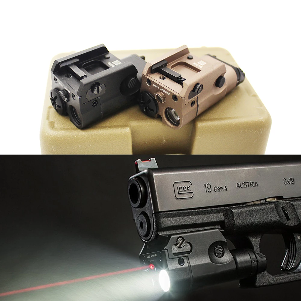 

Hunting Flashlight Used 2019 NEW 200 Lumen XC2 Pistol MINI Light with Red Dot Laser sight Tactical Military Airsoft