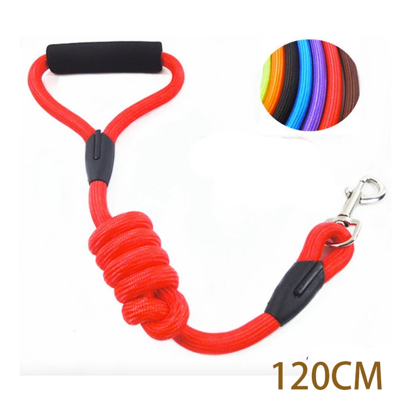 cat Dog Nylon Leash Pet Rope Leash Thick Durable Foam Handle Light