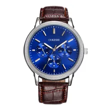 2017 New Men Luxury Stainless Steel Quartz Military Sport Leather Band Dial Wrist Watch Dropshippig L529