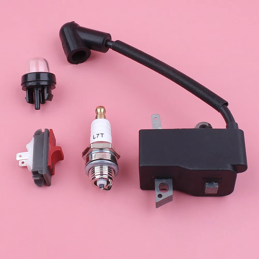 Ignition Coil Stop On Off Switch Primer Bulb Spark Plug Kit For Husqvarna 235R 232R 225R 232L 240RJ 227R 235FR Trimmer Part