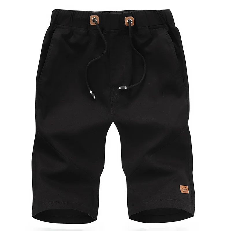 Мужские шорты кэжуал летние пляжные шорты Homme хлопковые Качественные однотонные удобные эластичные модные мужские шорты плюс размер M-5XL