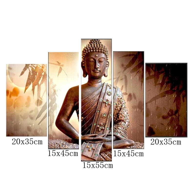 

5pcs/set Diy 5d full square Diamond painting religious Buddha.diamond Cross Stitch Mosaic,Diy Diamond Embroidery wall stickers