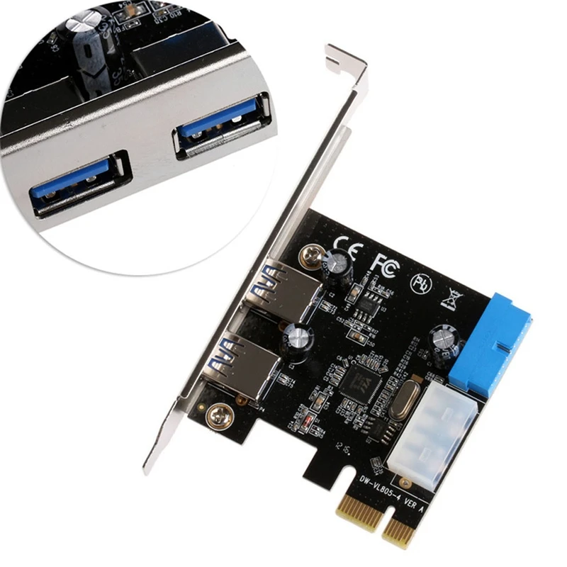 

2 Ports PCI Express USB 3.0 Front Panel with Control Card Adapter 4-Pin & 20 Pin