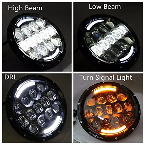 

(2pcs/Lot) 7 inch 105w Round LED Headlight with DRL High Low Beam Led Chip for JEEP Wrangler 2007-2015 Jk Tj Fj