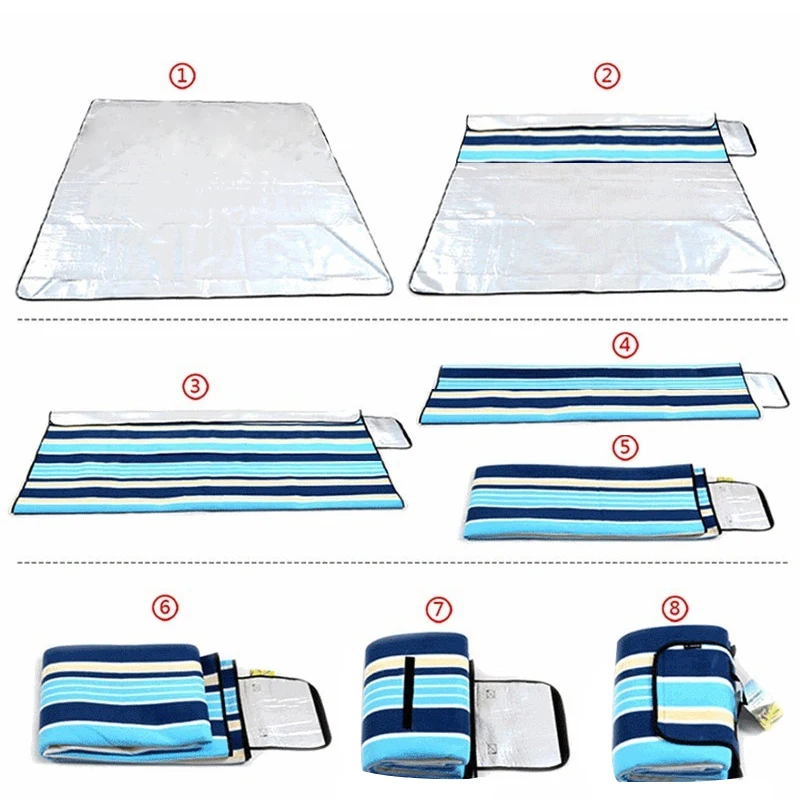 200*200 см складной коврик для кемпинга, водонепроницаемый Пляжный коврик, пляжное одеяло для пикника, детский матрас для ползания, для 3-4 человек