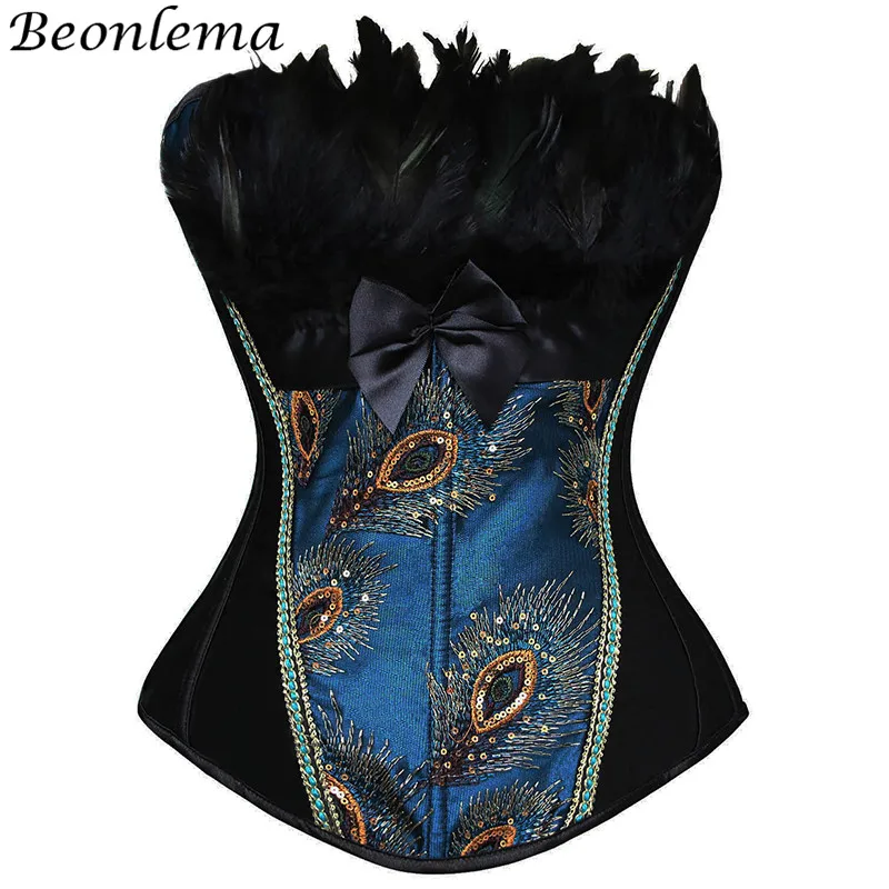 Beonlema Goth Black Sexy Corsets Overbust Gothic Vintage Bustier Chic