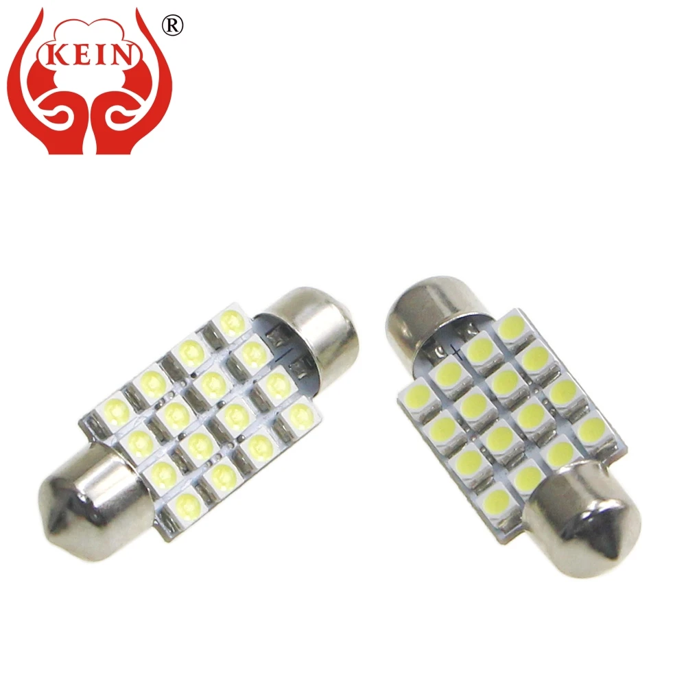 

KEIN 10PCS festoon led 31mm 36mm 39mm 41mm c10w c3w 2835 16smd 12V c5w led car bulb auto interior license plate dome lights lamp
