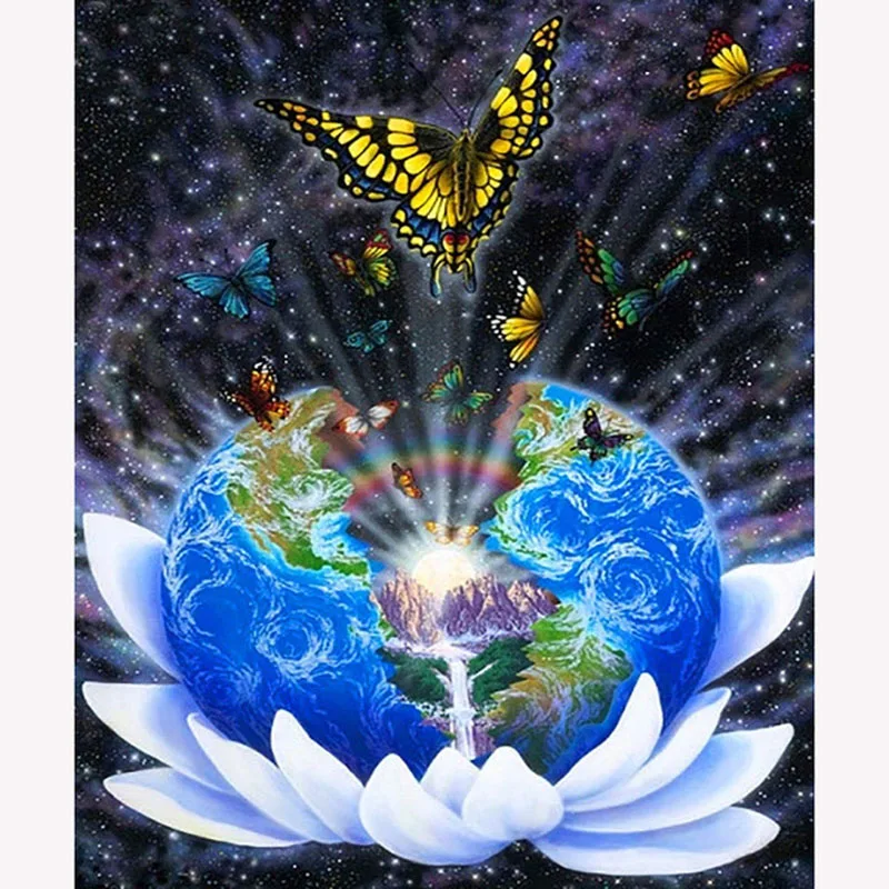 

Embroidery Mosaic Artwork Sale 5D Butterfly Scenery Diamond Painting Mosaic Full Square Drill Handmade Wall Kids Room Decoration