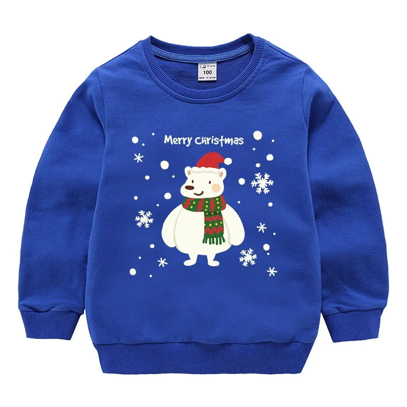 

2019 new Christmas Snowman Cubs autumn long-sleeved hoodie boys and girls baby clothes Boy's T-shirt