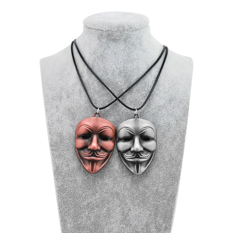

Original New Leather Chain Retro Gold V for Vendetta Pendant Necklace Men Vintage Silver V Choker Necklace Women Jewelry Gift
