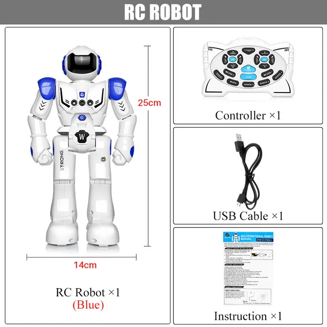 Робот-игрушка DODOELEPHANT с дистанционным управлением, умный детский робот-робот с поем, танцующая фигурка, игрушки для мальчиков, подарок на день рождения - Цвет: Blue Remote Control