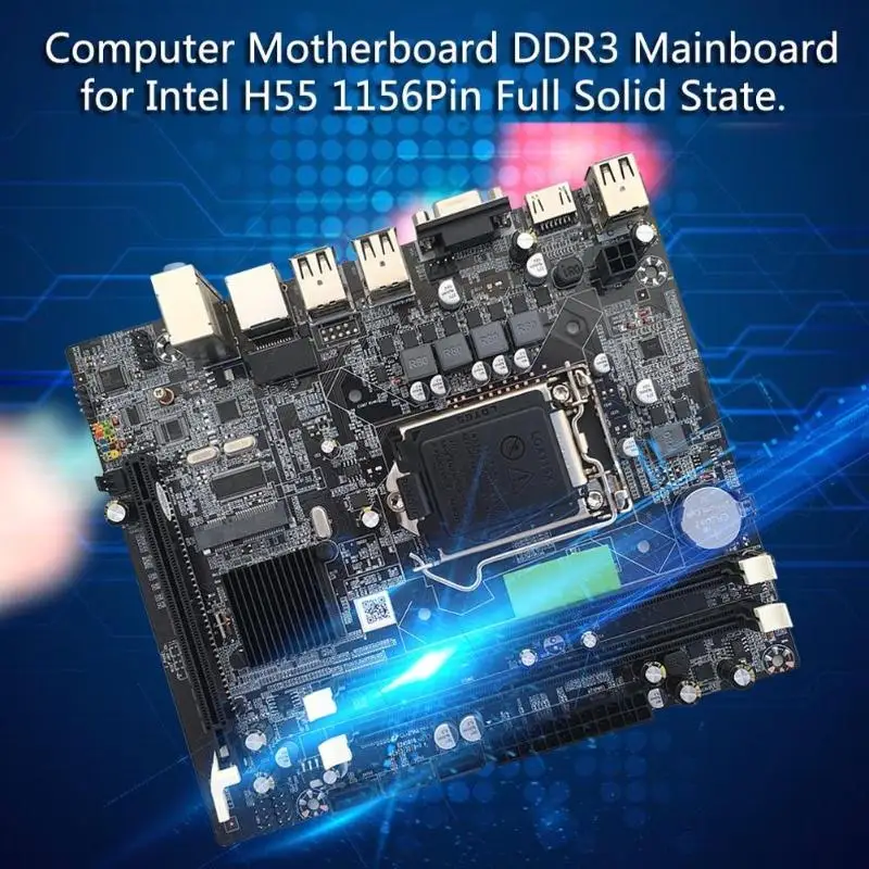 Материнская плата компьютера DDR3 Материнская плата для Intel H55 1156Pin полный твердотельный