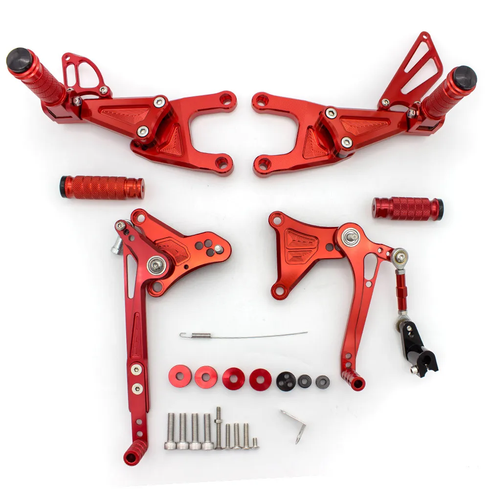 Для Benelli TNT125 tnt 125- CNC алюминиевый сплав мотоцикл подножка для ног Педаль peg Rearset задний Набор - Цвет: red