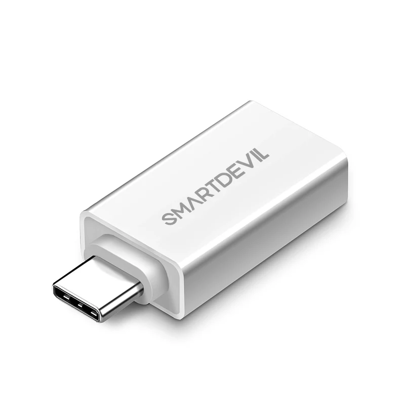 Адаптер SmartDevil type C для USB 3,0 OTG кабель адаптер USB C конвертер для samsung Galaxy ys8s9 huawei p20 USB C OTG адаптер - Цвет: White