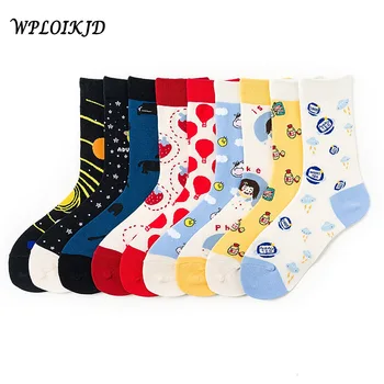 

[WPLOIKJD]Japanese Harajuku Cotton Cute Funny Socks Cartoon Food Kawaii Socks Women Creative Art Calcetines Divertidos Sokken
