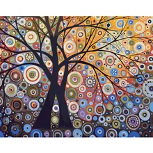 Новые абстрактные Дерево картина по номерам DIY Ручная роспись маслом по номерам на холсте настенные панно для Гостиная