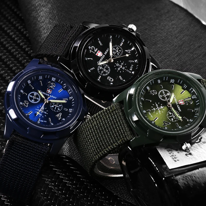 Stylish Men's Military Sports Watch with Nylon Band
