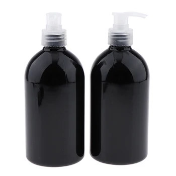 

2-Pack 16 Ounce 500mL Refillable Empty PET Plastic Shampoo & Conditioner Pump Bottle Sets Makeup Tools Accessories