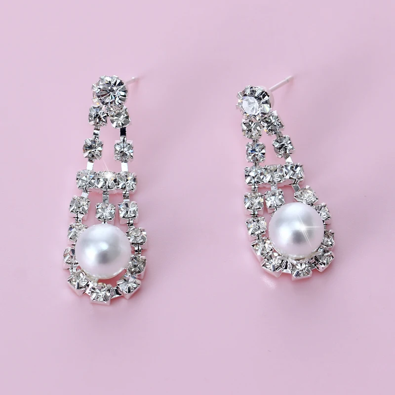 Женский комплект из колье и серёг с искусственным жемчугом|simulated pearl jewelry set|pearl