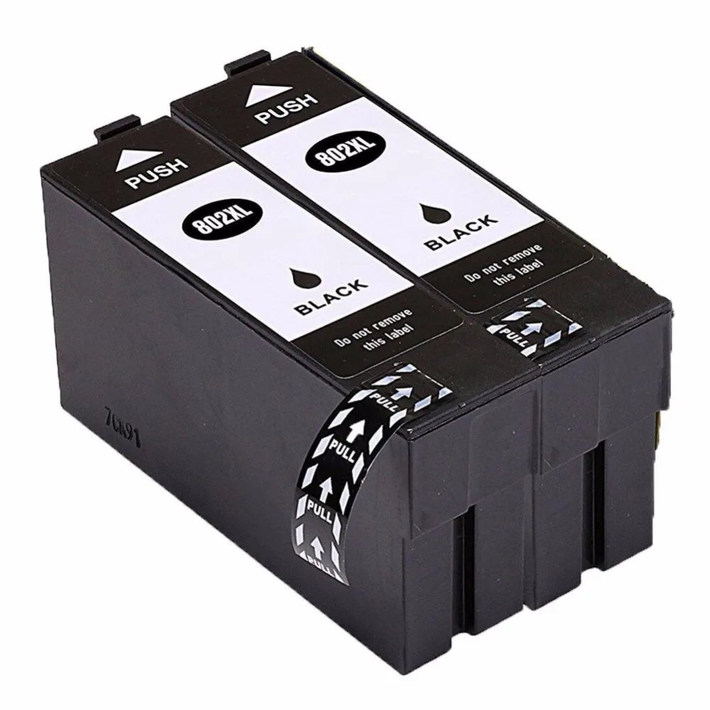 Ximo 2 шт черный замена чернил 802XL E-802XL для сотрудников WF-4720, WF-4740, WF-4745 принтера в Океании