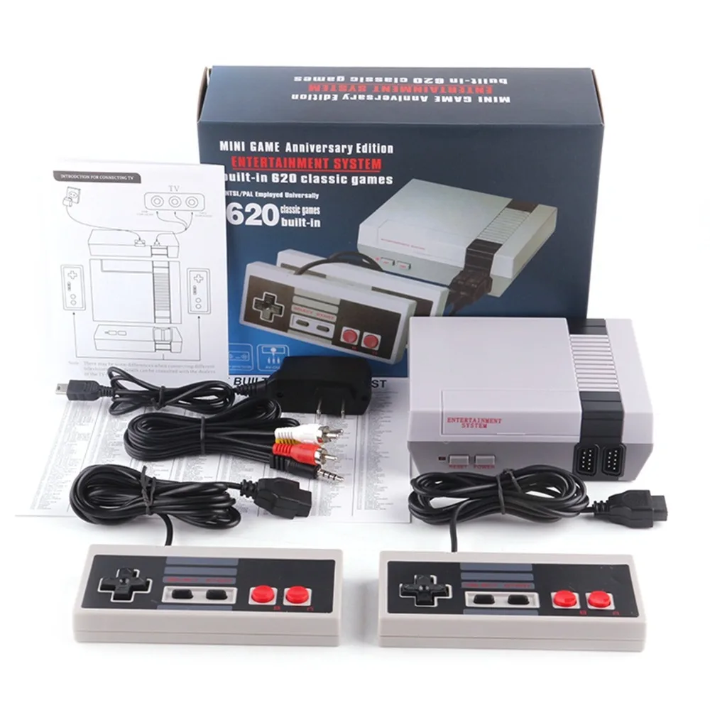 Игровая консоль MINI NES, Классическая Ретро портативная игровая консоль, 620 игр, поставляется с оригинальным геймпадом, семейные детские игрушки