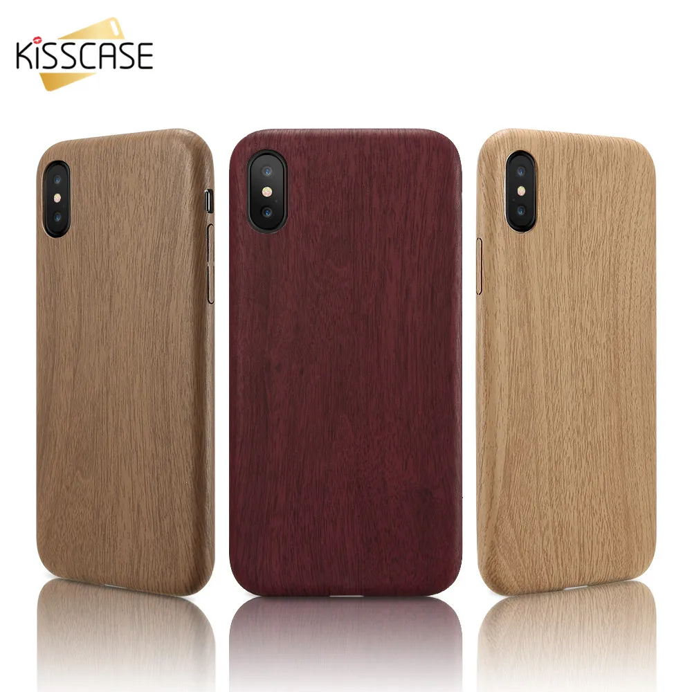 KISSCASE Case For iPhone 8 7 8 Plus Wood Soft Cases For