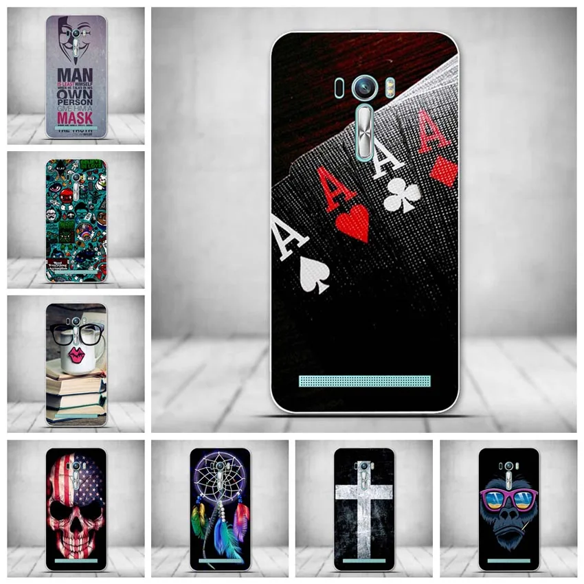 for Asus ZenFone 2 Laser ZE500KL Silicon Case Painted Protector TPU Back Cover For 3D Relief | Мобильные телефоны и