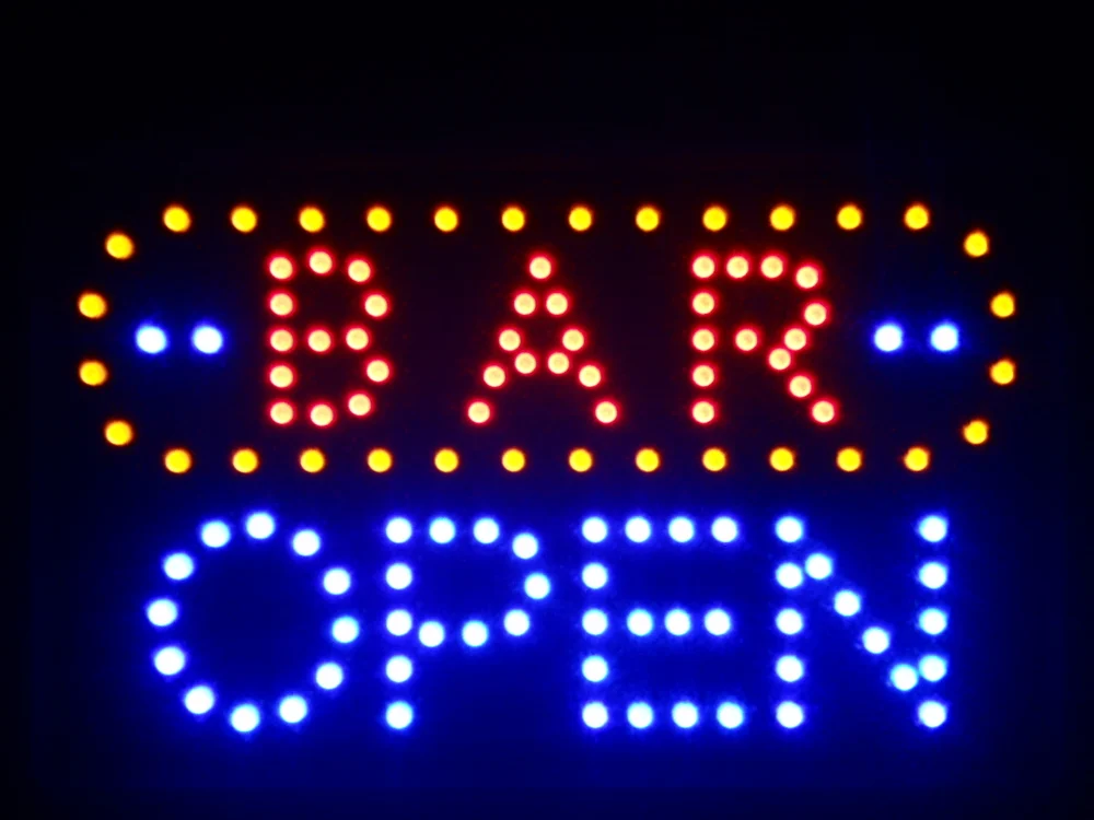 

nled072-b BAR OPEN LED Neon Sign 16" x 10
