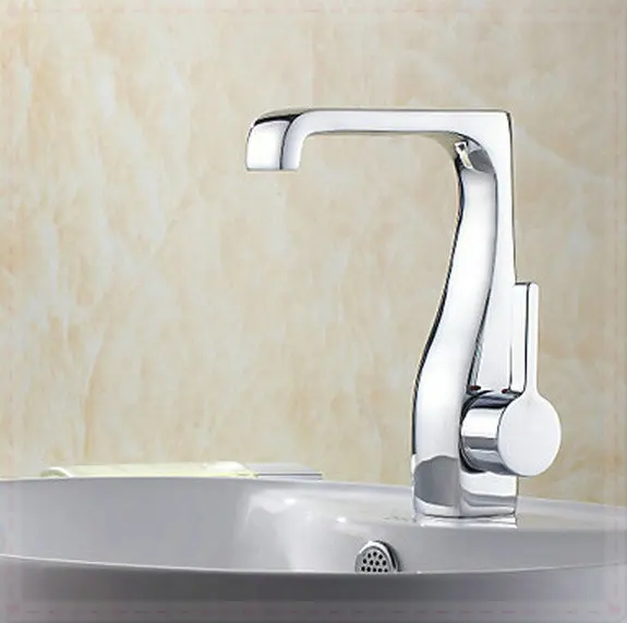 Deck Mounted Chrome Single Handle Wide Spray Bathroom Basin Sink Mixer Tap Vessel Faucet C82010 touch faucet washing machine |