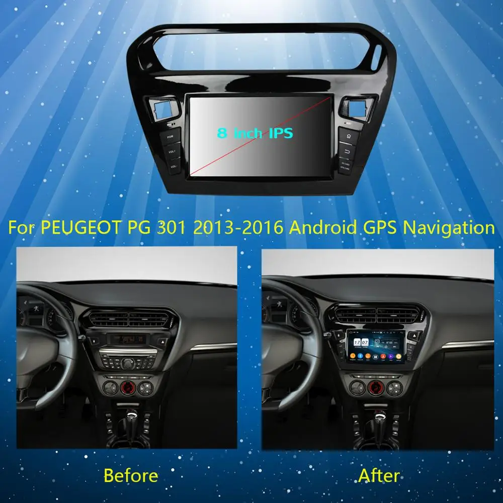 " ips 8 Core 4G ram+ 64G rom Android 9,0 автомобильный dvd-радио GPS для peugeot 301 Citroen Elysee радио 2013- DSP CarPlay Parrot BT