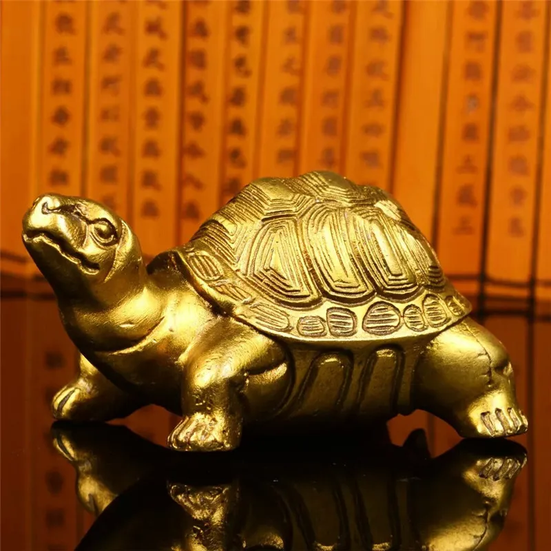 Античная латунная Статуэтка черепахи скульптура в виде черепахи фэн шуй Животные Скульптура домашний офис фэншуй декоративное украшение L3282