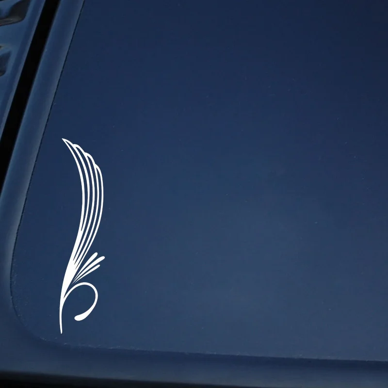 3.7*16CM Truck Feather Fashion Car Sticker Black/Silver Beautiful Vinyl Car-styling Decals