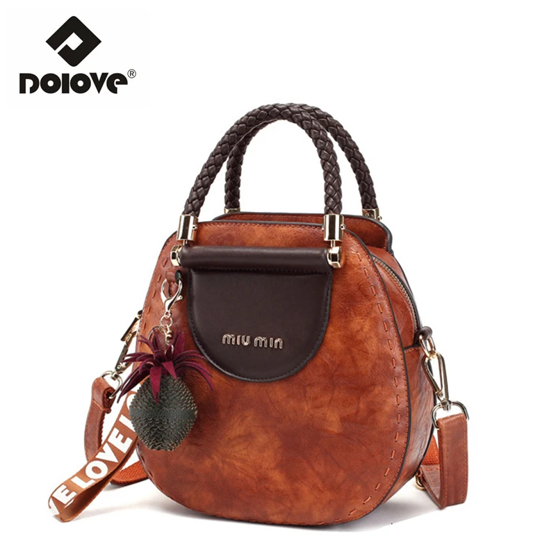 

DOLOVE 2019 Fashionable Personality New Women's Bag,Pu Leather Messenger Bag, Single Shoulder Inclined Span Handbag