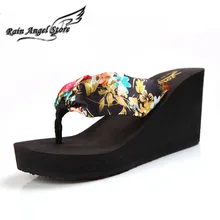 2015 Lady s Sandal Flip Flops Slippers font b Women b font Wedges Thong Sandals Plataforma
