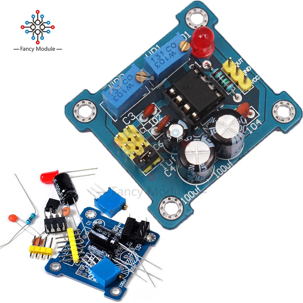 

Adjustable NE555 Pulse Frequency Adjustable Module Duty Cycle Module Square Wave Signal Generator DIY Kit