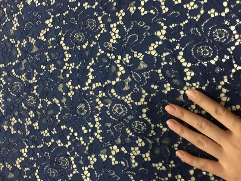 navy guipure lace fabric