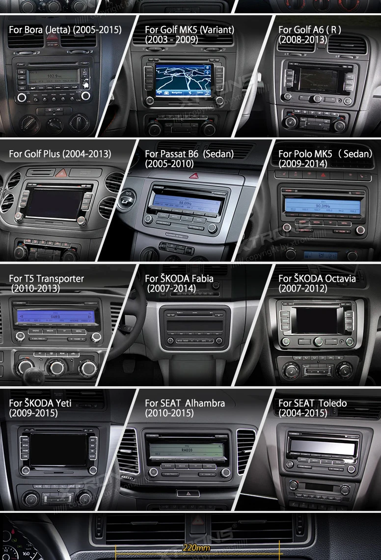 Top 8" Android 8.0 OS Car DVD Multimedia for vw Volkswagen Golf Passat Touran Tiguan Sharan Magotan Skoda Seat with 4GB RAM 32GB ROM 2