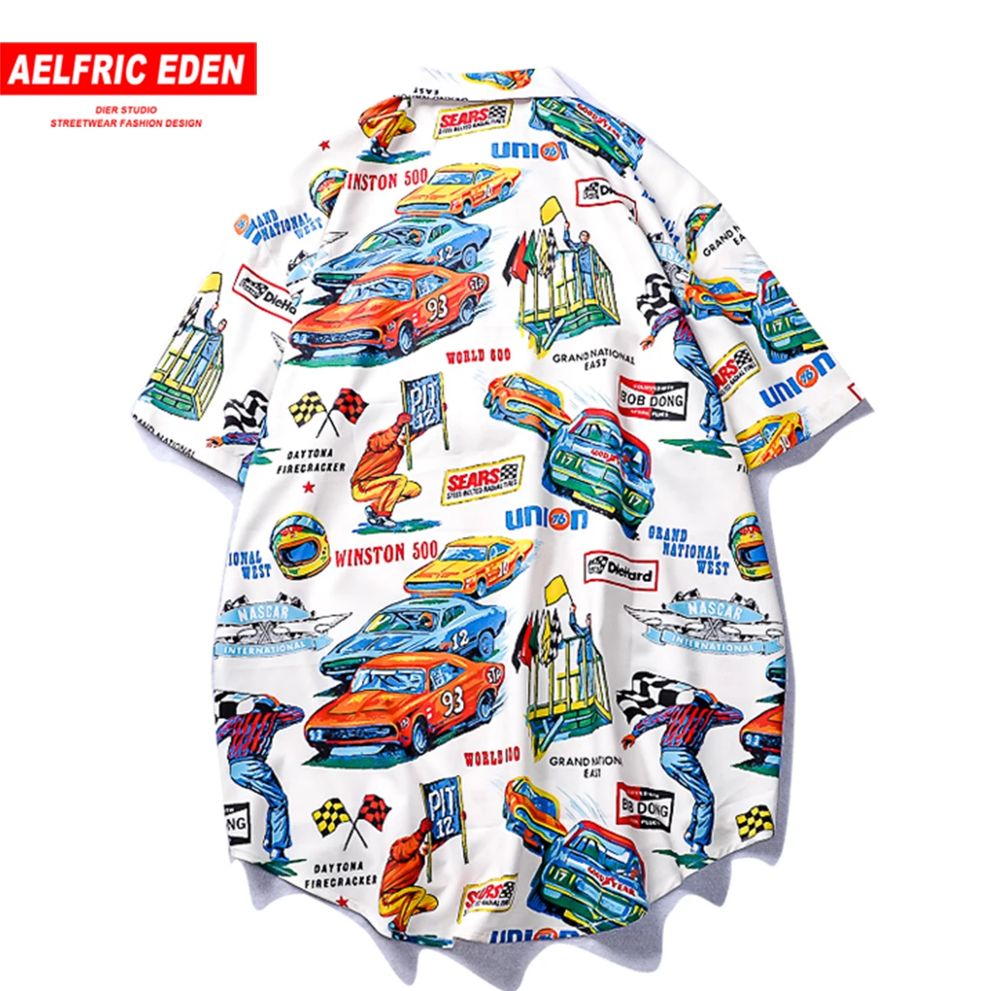 Aelfric Eden Гавайи дышащая Повседневная рубашка Для мужчин хип-хоп автомобиля скейтборд городской жизни Harajuku короткий рукав Для мужчин s Для
