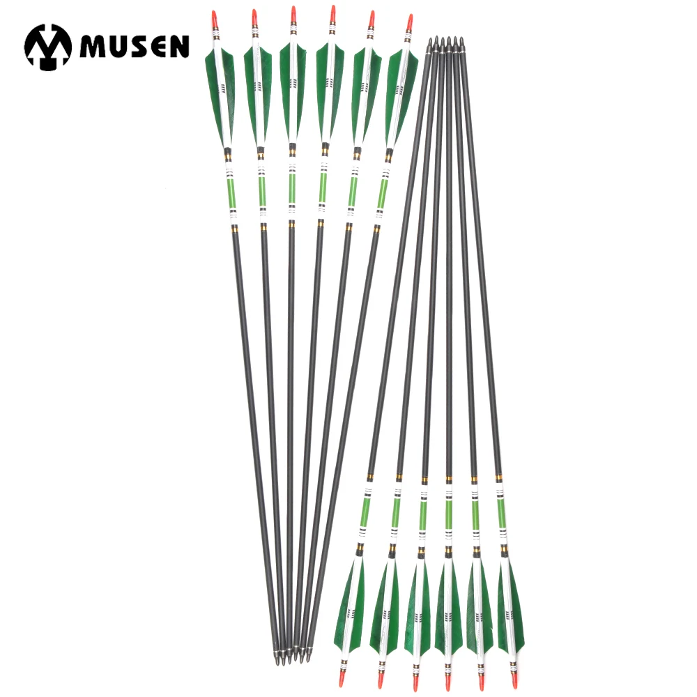 Günstig Wahre Türkei feder 6 12 24 stücke 80 cm 85 cm Wirbelsäule 500 Carbon Pfeile OD 7,6mm ID 6,2mm für Jagd Schießen Bogenschießen