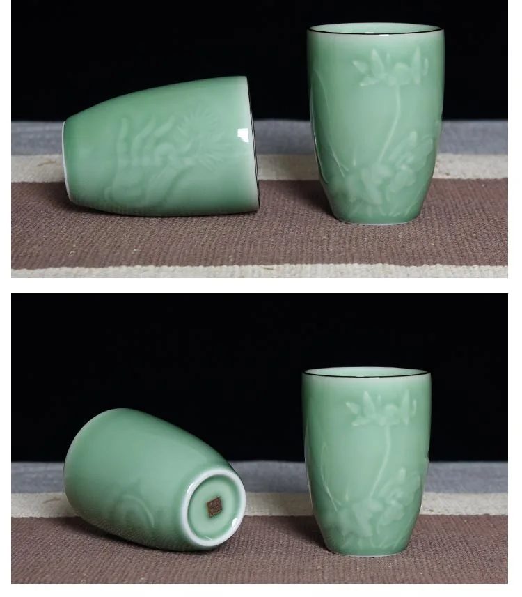 280 мл Longquan Celadon Master Cup чайная церемония посуда чайная посуда художественный узор Декор чашки кружка для воды эспрессо кофе молоко кружки подарок