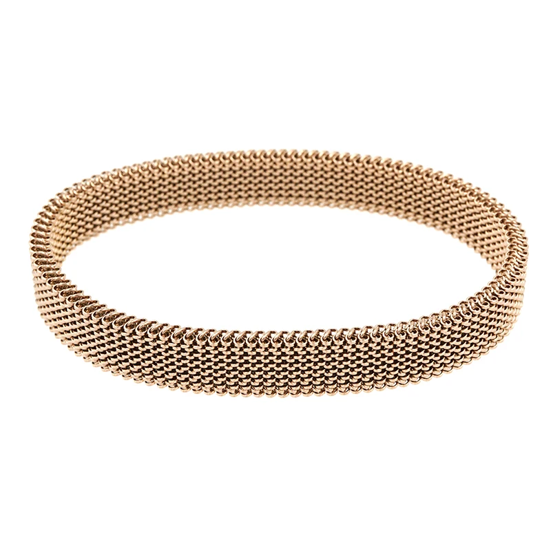

Women Round Rose Gold Elastic bracelet Casual Charm Flexible Stainless Steel Jewelry Bracelet bangles gift wholesale Wholesale