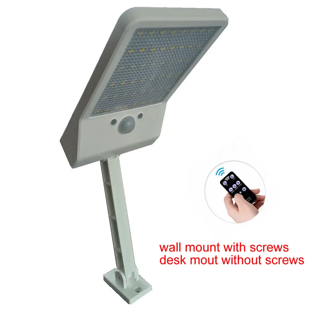 

newest 48 LED 800 LM Solar Street Light PIR Motion Sensor wall Lamp Outdoor Waterproof remote control rotate bracket desk lamp