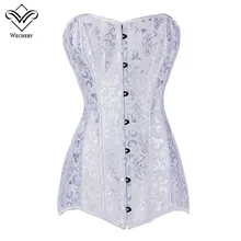 Wechery Steampunk Vintage Corset gótico ropa corsés y Bustiers encaje hasta Sexy Corsage largo de talla grande hueso de acero Punk