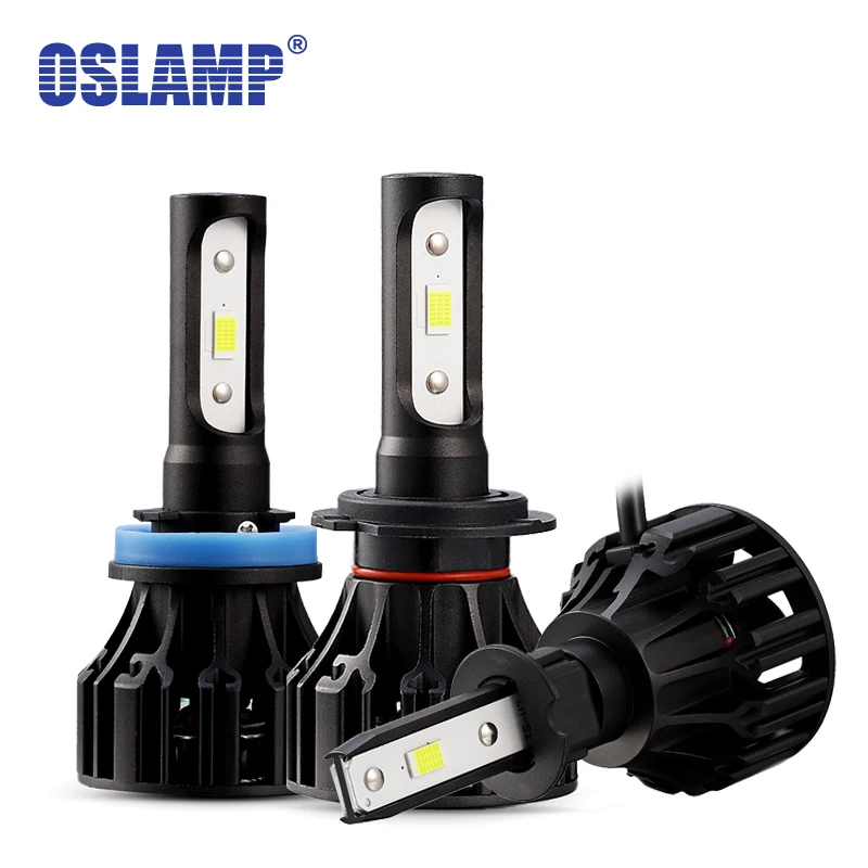 Oslamp T5 серия 2x H7 светодиодный фары автомобильные лампы 6500K белый COB чип H3/H1/H11 лампы 9005 9006 светодиодный автомобильные лампы с охлаждающим вентилятором