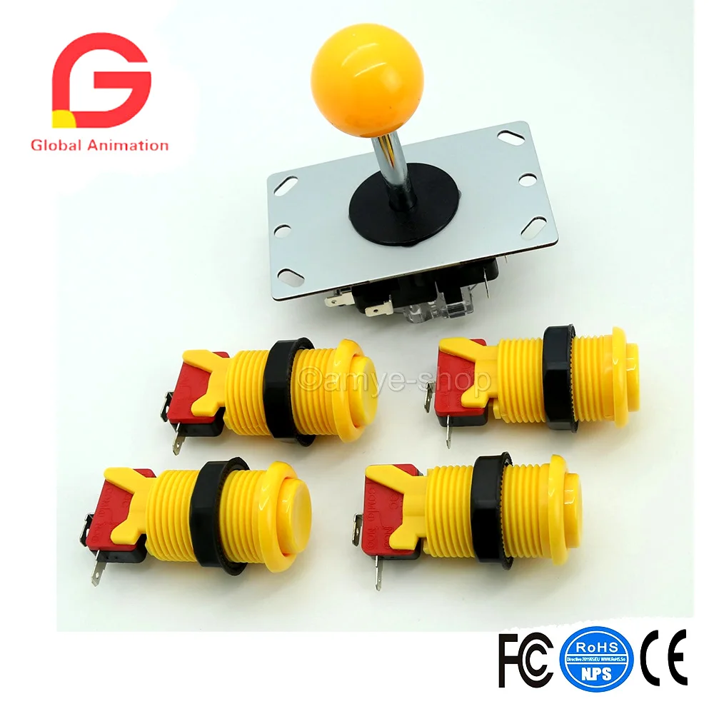 1x8 аркадный джойстик + 4X Классическая аркадная кнопка для Mame Jamma|arcade push button|arcade