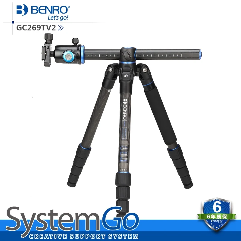 

BENRO New Upgrade Professional Photography Portable Tripod Break-resistant DSLR Camera Tripod Travel Tripods Kit GC269V2