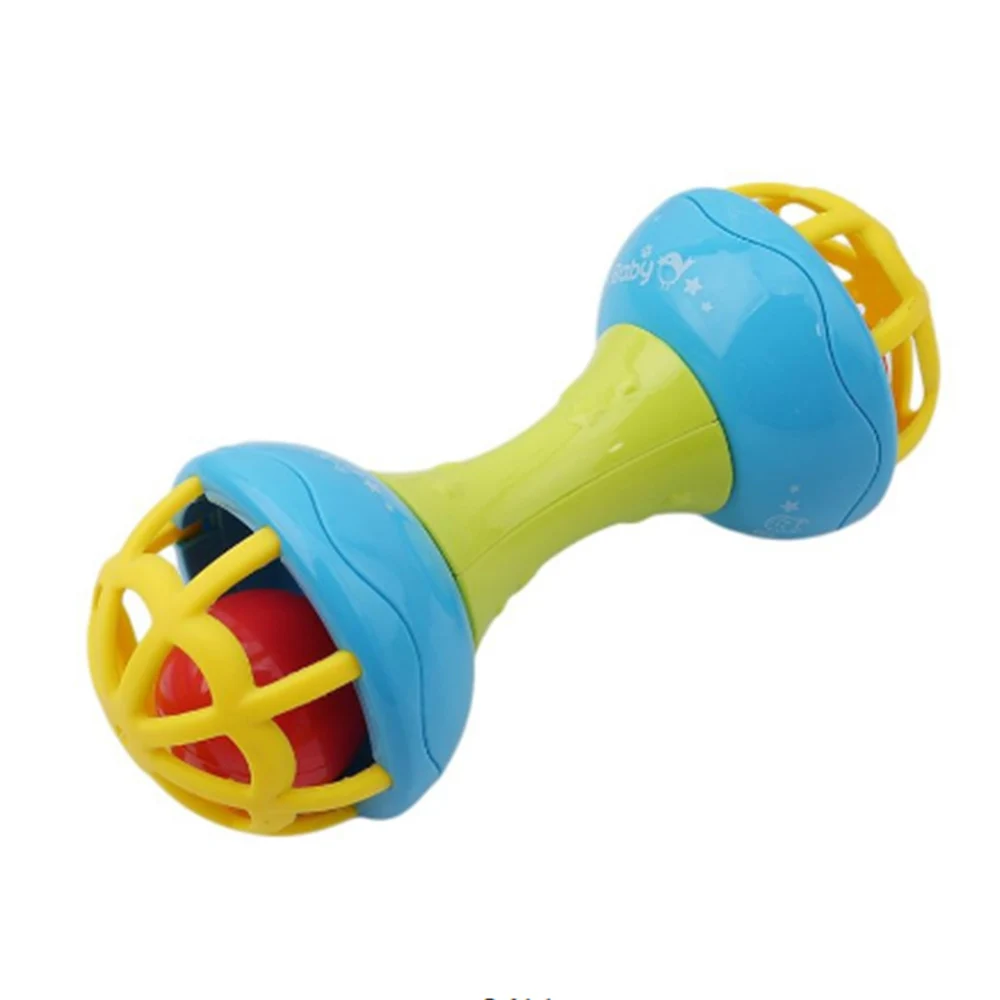 1Pcs Dumbbell Design Baby Rattles Safe Healthy Soft Plastic Bed Shake