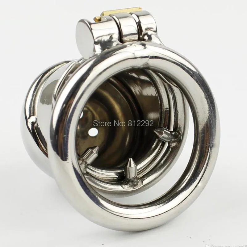 Najtaniej Nowy mały mężczyzna Chastity Cage Penis Lock z kolczastym pierścieniem Sex zabawki urządzenie Chastity ze stali nierdzewnej dla mężczyzn Cock Cage