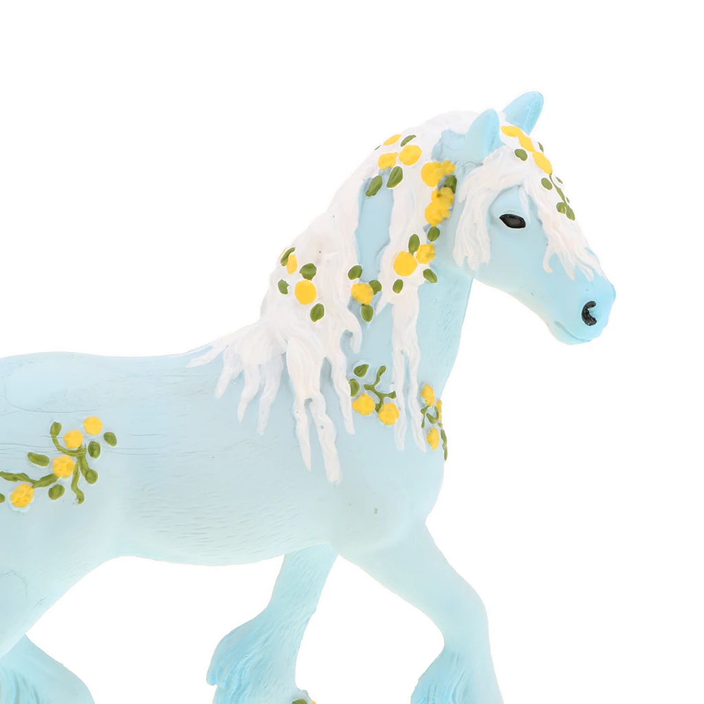 Lifelike 5'' Elven Horse Action Figure, Plastic Animal Model Figurine Kids Toy Home Decor